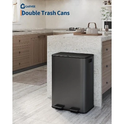 Double Compartment Kitchen Trash Can, Rectangular Trash Can With Removable Inner Bucket, Suitable For Restaurants And Hotels 7 Double Compartment Kitchen Trash Can, Rectangular Trash Can With Removable Inner Bucket, Suitable For Restaurants And Hotels - Image 5
