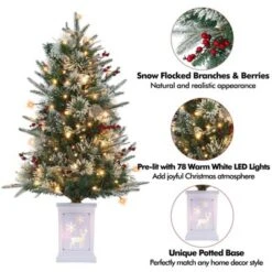 3ft Small Christmas Tree Pre-Lit Artificial Christmas Tree With 78 Led Lights, Snow Flocked Xmas Tree W/Base, Timer Function, Battery Operated 17 3ft Small Christmas Tree Pre-Lit Artificial Christmas Tree With 78 Led Lights, Snow Flocked Xmas Tree W/Base, Timer Function, Battery Operated -Homfan GUEST e257eb45 f6d2 49d7 a3c5 b9a15262e0f2