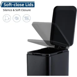 Homfan13 Gallon Kitchen Trash Can, Stainless Steel With Soft-Close Lid & Removable Bucket(50L/13.2 Gal) -Homfan GUEST e40d4fc4 d2af 4fb2 82ce 5dad6f25b87f