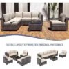Homfan 7 Piece Outdoor Patio Furniture Set, PE Rattan Conversation Sofa Set, Wicker Patio Set W/Thick Cushions & Glass Top Coffee Table -Homfan GUEST e468cd11 cbbe 476f acc7 a068dcfc167d