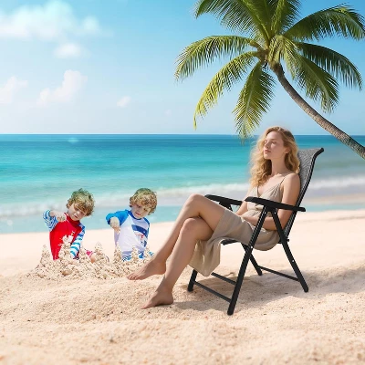 Folding Rattan Chaise Lounge Chair, Portable Outdoor Reclining Chair With Widened Armrest, Sun Lounger For Patio, Garden, Beach, 330lb Capacity 8 Folding Rattan Chaise Lounge Chair, Portable Outdoor Reclining Chair With Widened Armrest, Sun Lounger For Patio, Garden, Beach, 330lb Capacity - Image 6