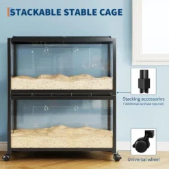 Large Chew-Proof Hamster Cage W/ Wheels, Metal Frame & Ventilated Acrylic - For Mice, Guinea Pigs & Gerbils -Homfan GUEST e6e998c0 8345 48d1 9dd0 fb9950e825e3