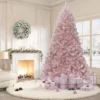Pre-Lit Rose Gold Christmas Tree — 150 Warm White LEDs, Sparkling Tinsel, Sturdy Metal Stand, Indoor Holiday Accent -Homfan GUEST e7cc496c a847 4df2 ba88 f13f356123f3
