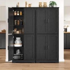 70 Inch Tall Kitchen Pantry Cabinet, Freestanding Storage Cabinet With 4 Doors And Adjustable Shelves, For Dining Room, Bathroom, Living Room -Homfan GUEST e8eea68b e009 4ca7 b2f5 291b7747eba7