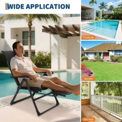 Adjustable Rattan Lounge Chair - Portable Outdoor Recliner W/ Footrest For Patio, Pool, Garden & Balcony, High Back Folding Chaise -Homfan GUEST e9020f49 0e0b 4d2a 826e c28bbba78c7b