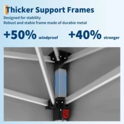 Pop Up Canopy - Easy Up Camping Tent With One Roller Bag, 3 Adjustable Height, 4 Weight Bags For Deck, Garden, Sports, Beach, Party