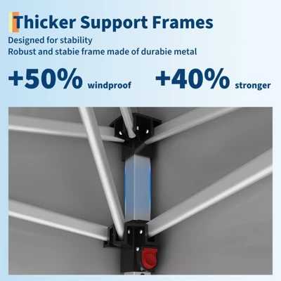 Pop Up Canopy - Easy Up Camping Tent With One Roller Bag, 3 Adjustable Height, 4 Weight Bags For Deck, Garden, Sports, Beach, Party 3 Pop Up Canopy - Easy Up Camping Tent With One Roller Bag, 3 Adjustable Height, 4 Weight Bags For Deck, Garden, Sports, Beach, Party