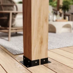 Cedar Wood Pergola With Retractable Oxford Fabric Roof, Wooden Outdoor Patio Canopy Gazebo With Shade -Homfan GUEST eb3a8787 7796 4e20 98bc a0772f4c99c4