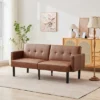 Futon Sofa Bed, Compact Loveseat, Modern Mid-Century Sleeper Sofa, Convertible Couch, Living Room Couches -Homfan GUEST eb830874 f5a5 43ab 94a8 e92216c6b8d6