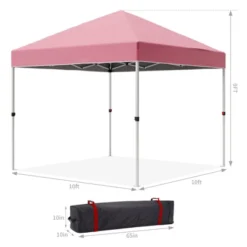 Instant Pop Up Canopy Tent For 1 Person Setup,Pop Up Commercial Canopy Tent,Easy Up Tent W/1-Button Push,Wheeled Bag,4 Sandbags,Bonus 8 Stake,4 Rope