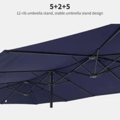 Outdoor Patio Umbrella, 15FT Double-Sided Rectangular Patio Umbrella, Oversized Outdoor Umbrella For Pool, Garden, Deck, Lawn, Market(No Base) -Homfan GUEST f05d6000 9eff 4602 9757 2e72bd050241