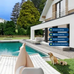 2-Person Hammock Suite With Collapsible Steel Frame – Backyard Oasis & Camping Essential (450lb Support, UV-Resistant + Storage Bag)