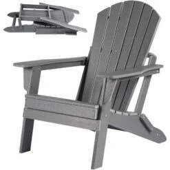 Homfan Folding Adirondack Chair, Oversized HDPE Adirondack Chairs With Weather Resistant, Outdoor Fire Pit Chair For Patio, Porch, Deck, Garden -Homfan GUEST f0a24baf ad37 494b 99df 94fc0598664b