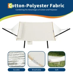 2-Person Hammock Suite With Collapsible Steel Frame – Backyard Oasis & Camping Essential (450lb Support, UV-Resistant + Storage Bag) -Homfan GUEST f0b40eab 914f 4342 8396 038122b9d2a5