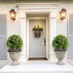 43.3 Inch Artificial Topiary Ball Tree With Spike,Artificial Cedar Tree For Home Decor, Indoor And Outdoor, Set Of 2 -Homfan GUEST f31cccfa eafd 494b ad99 34e264219088