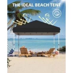 10x10 Pop Up Canopy Tent – Outdoor Tent With 3 Adjustable Heights, Easy Setup, Includes 4 Sandbags & Carrying Bag For Camping, Parties, Events -Homfan GUEST f54ab81f b167 46bc 9ddb bccd37e2538b