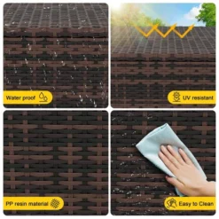 Outdoor Storage Deck Box, 80 Gallon Rattan Patio Furniture Storage Bins With Lid, Waterproof Outside Organizer Cabinet With Wheels And Handle -Homfan GUEST f6c0ccfb 07c9 4ac7 a804 44f86f1dd079