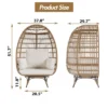 Homfan Egg Chair Wicker Outdoor Chairs, Oversize Patio Chair Rattan Lounger Chair W/ 4 Cushions & Steel Frame Stand For Indoor Outdoor Patio Backyard -Homfan GUEST f7132ec3 42b5 46b4 bd60 0a025fa8db75