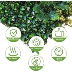 Artificial Grass Wall Panels,20"x 20"Boxwood Wall Panels With Mint Plant Leaves And Zip Ties,Faux Greenery Privacy Fence -Homfan GUEST f86f8048 097c 4a72 a697 33ebac2dad78
