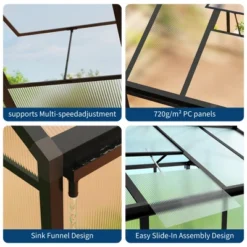 Large Walk In Greenhouses For Outdoors And Garden Planting, Polycarbonate Greenhouse W/Enhanced Aluminum Frame,w/Quick Setup Structure And Roof Vent -Homfan GUEST f8e3d2f7 447f 4df2 90d9 9db4106c4837