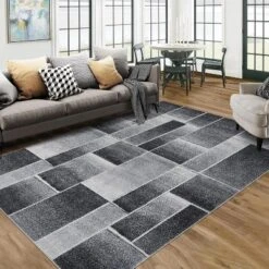 Modern Geometric Patchwork Rug - Large Living Room, Bedroom, Dining Room Carpet - Nursery, Home Office Floor Decor -Homfan GUEST fa0702a8 d217 4b63 8843 eea38746ee4a