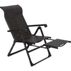 Adjustable Rattan Lounge Chair - Portable Outdoor Recliner W/ Footrest For Patio, Pool, Garden & Balcony, High Back Folding Chaise -Homfan GUEST ff7b46ce a634 4047 94b1 eaef595b9456