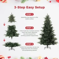 Pre-Lit Slim Aspen Fir Artificial Christmas Tree | 350 UL Clear Lights, Metal Stand -Homfan GUEST fffa88cf 0baf 42f6 b517 690e174184fb